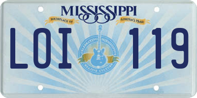 MS license plate LOI119