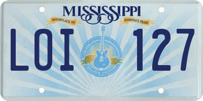 MS license plate LOI127