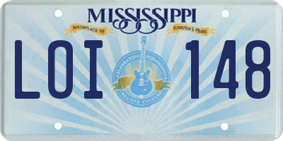 MS license plate LOI148