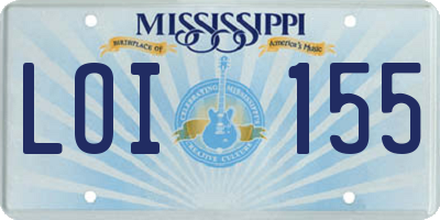MS license plate LOI155