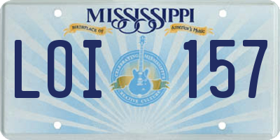 MS license plate LOI157