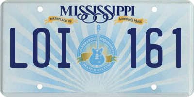 MS license plate LOI161