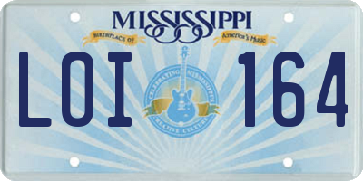 MS license plate LOI164