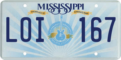MS license plate LOI167