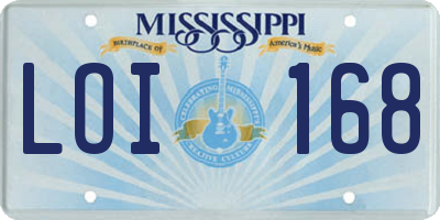 MS license plate LOI168