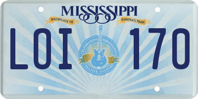MS license plate LOI170