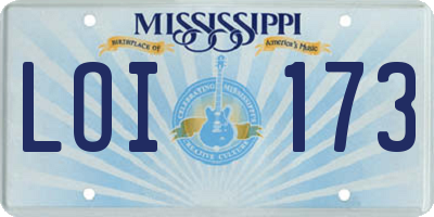 MS license plate LOI173