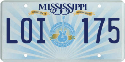 MS license plate LOI175