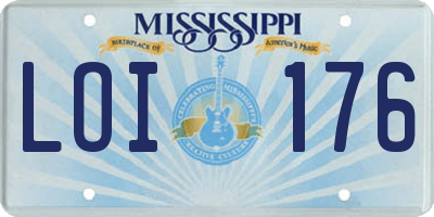 MS license plate LOI176