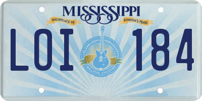 MS license plate LOI184