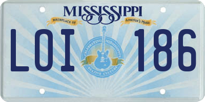 MS license plate LOI186