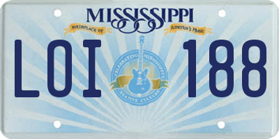 MS license plate LOI188