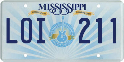 MS license plate LOI211