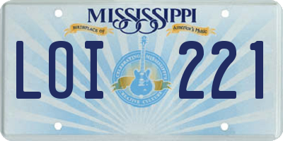 MS license plate LOI221