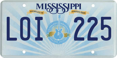MS license plate LOI225