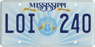 MS license plate LOI240