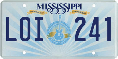 MS license plate LOI241
