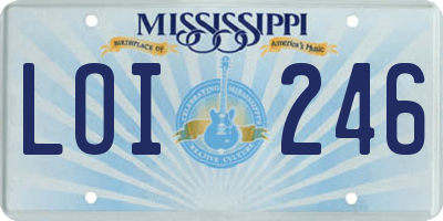 MS license plate LOI246