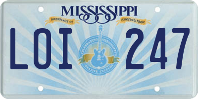 MS license plate LOI247