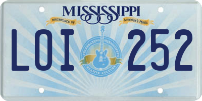 MS license plate LOI252