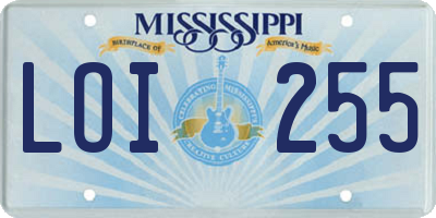 MS license plate LOI255