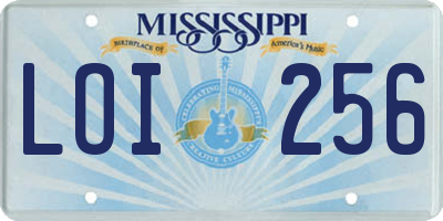 MS license plate LOI256