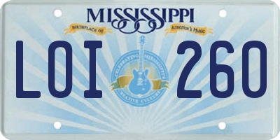 MS license plate LOI260
