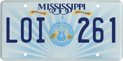 MS license plate LOI261