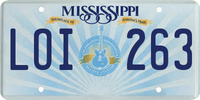 MS license plate LOI263