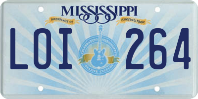 MS license plate LOI264