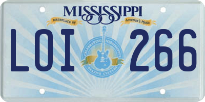 MS license plate LOI266