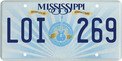 MS license plate LOI269