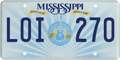 MS license plate LOI270