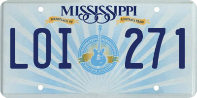 MS license plate LOI271