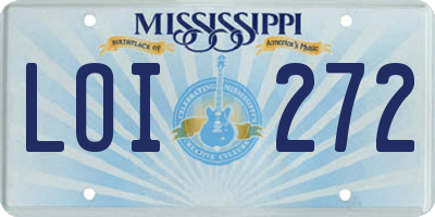 MS license plate LOI272