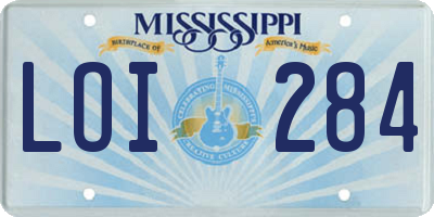 MS license plate LOI284