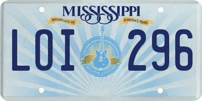 MS license plate LOI296