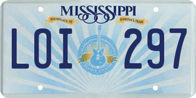 MS license plate LOI297