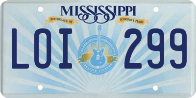 MS license plate LOI299