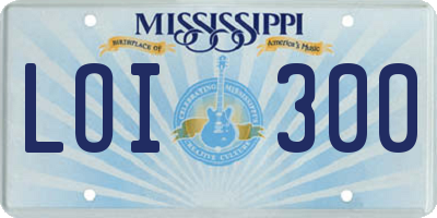 MS license plate LOI300