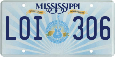 MS license plate LOI306