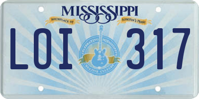 MS license plate LOI317