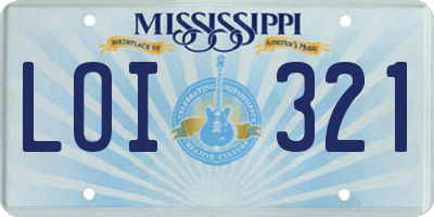 MS license plate LOI321