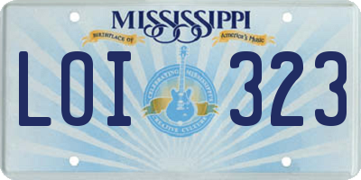 MS license plate LOI323