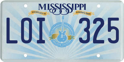 MS license plate LOI325
