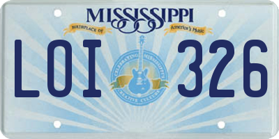 MS license plate LOI326