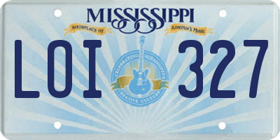 MS license plate LOI327