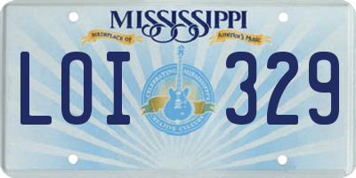 MS license plate LOI329
