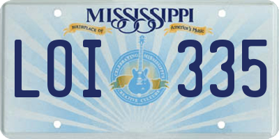MS license plate LOI335