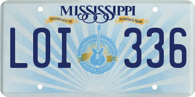 MS license plate LOI336
